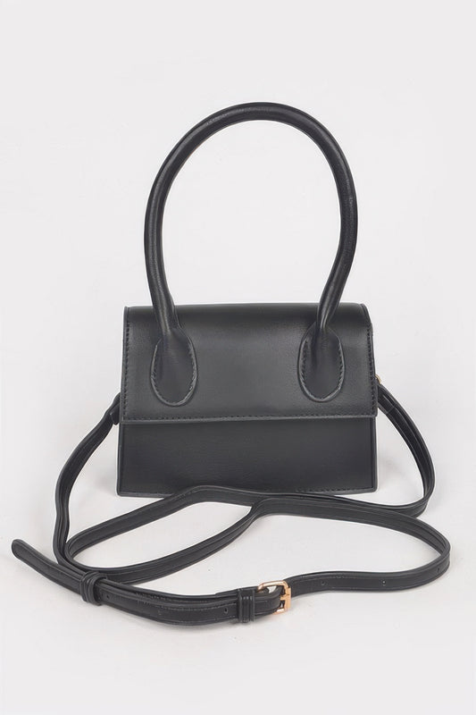 Golden Heir faux leather crossbody bag with top handle in berry color, featuring a sleek, stylish design for everyday use.