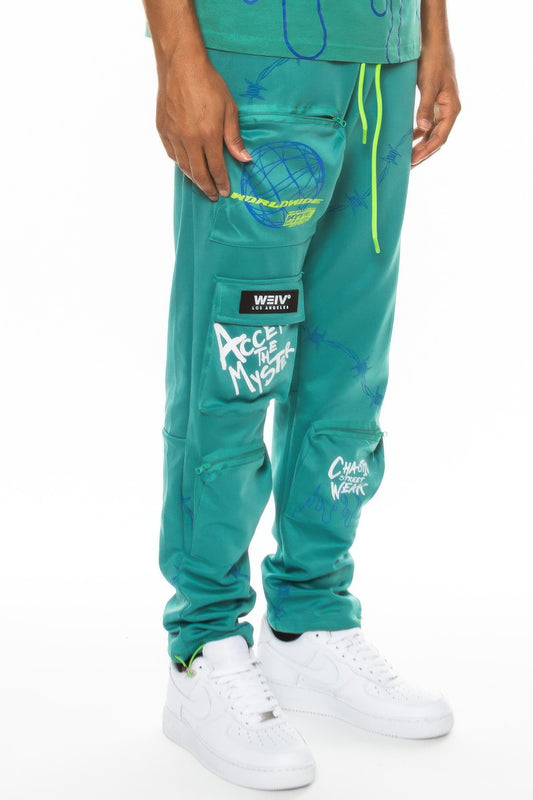 Black Golden Heir Hype Official Print Track Pants with stylish logo design and comfortable fit.
