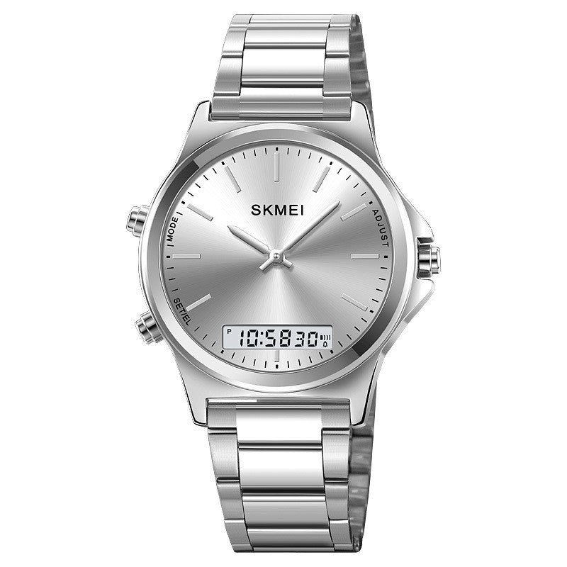 Golden Heir men's business-style multi-function steel-band watch with a black dial and sleek black surface.