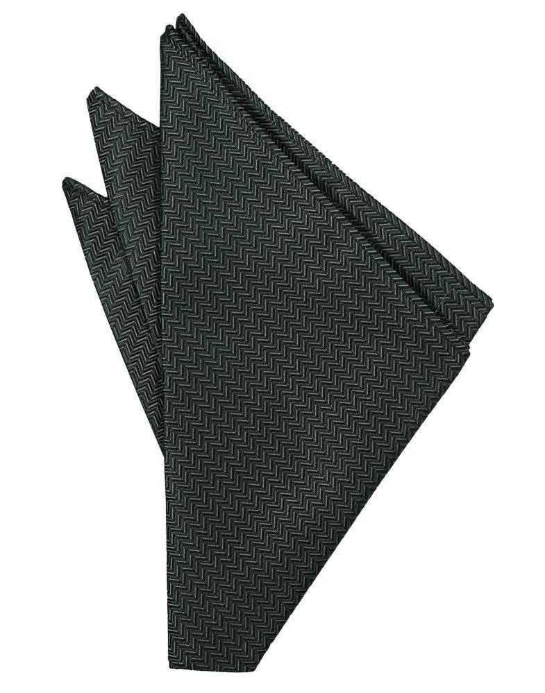 Herringbone asphalt pocket square by Tux-USA featuring a stylish woven pattern for men's formal accessories.