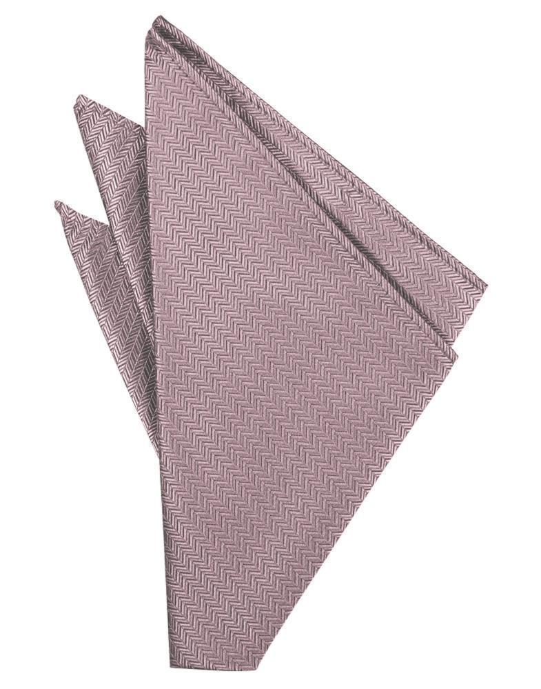 Pink herringbone pocket square with frosty finish, Tux-USA pocket square for elegant men's formal wear.