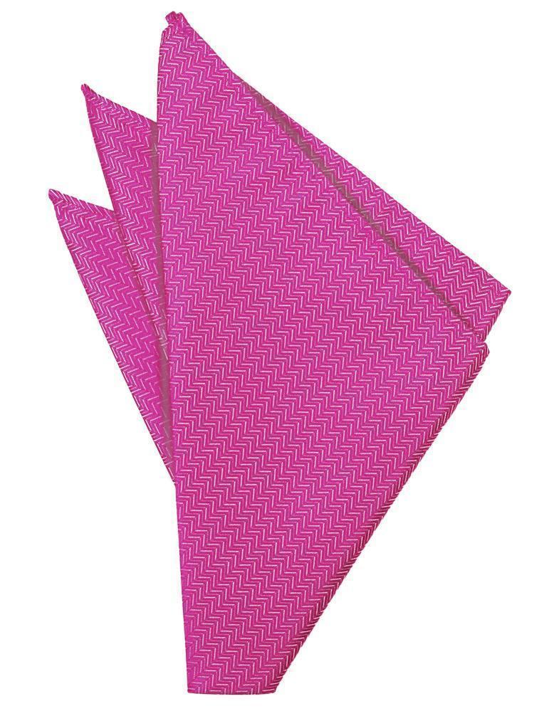 Herringbone fuchsia pocket square by Tux-USA, featuring a stylish woven pattern, perfect for formal suits and accessories.