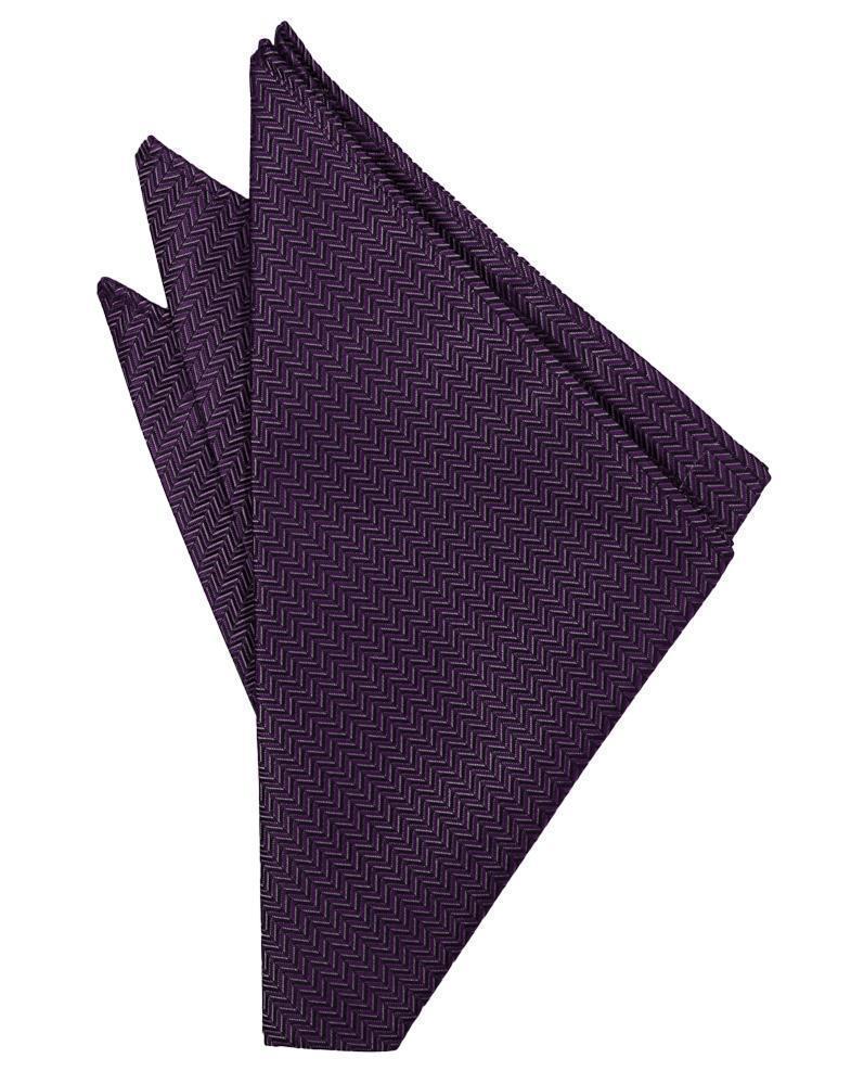Herringbone plum pocket square by Tux-USA, featuring classic pattern and tailored design for stylish men's accessories.
