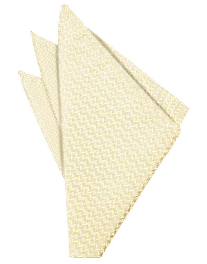 Herringbone sand-colored pocket square by Tux-USA featuring a classic herringbone pattern, displayed flat for styling.