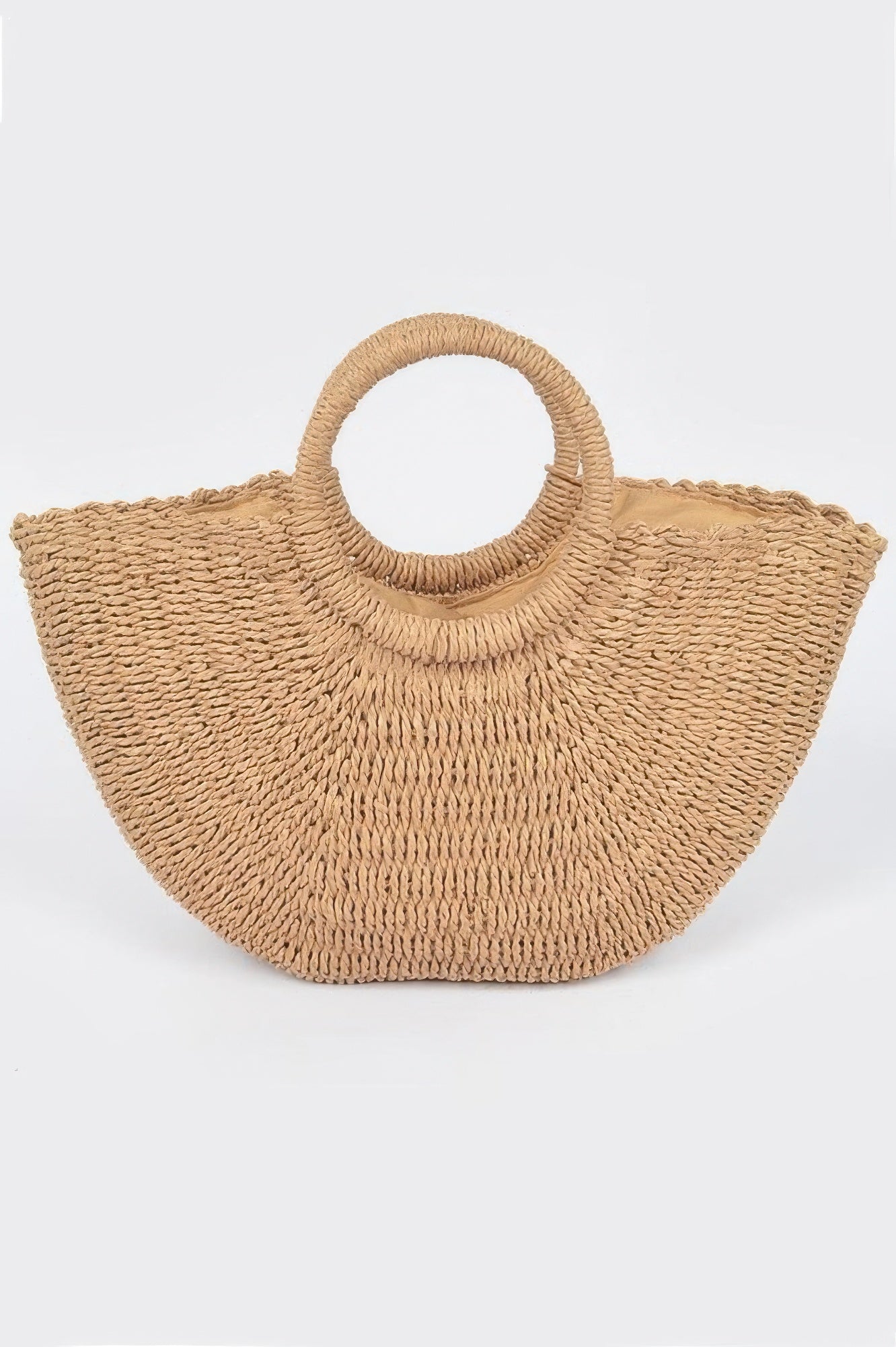 Golden Heir beach bag in khaki with golden accents, stylish and spacious for beach or poolside essentials.