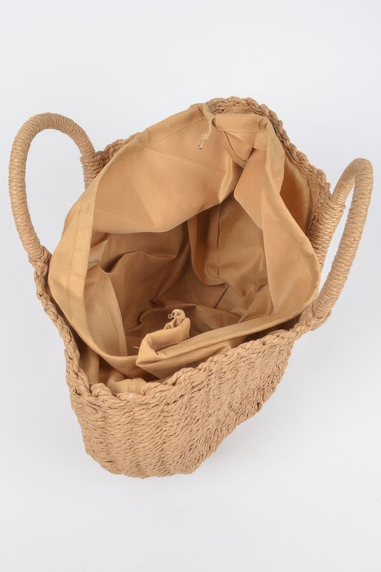 Golden Heir Beach Time Bag in khaki with golden accents, spacious tote for beach outings, stylish and durable summer accessory.