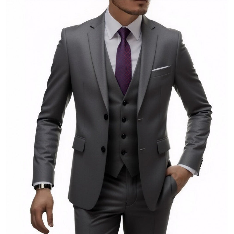 Golden Heir three-piece men's wedding best man suit blazer in army green, shown in 2XL size.