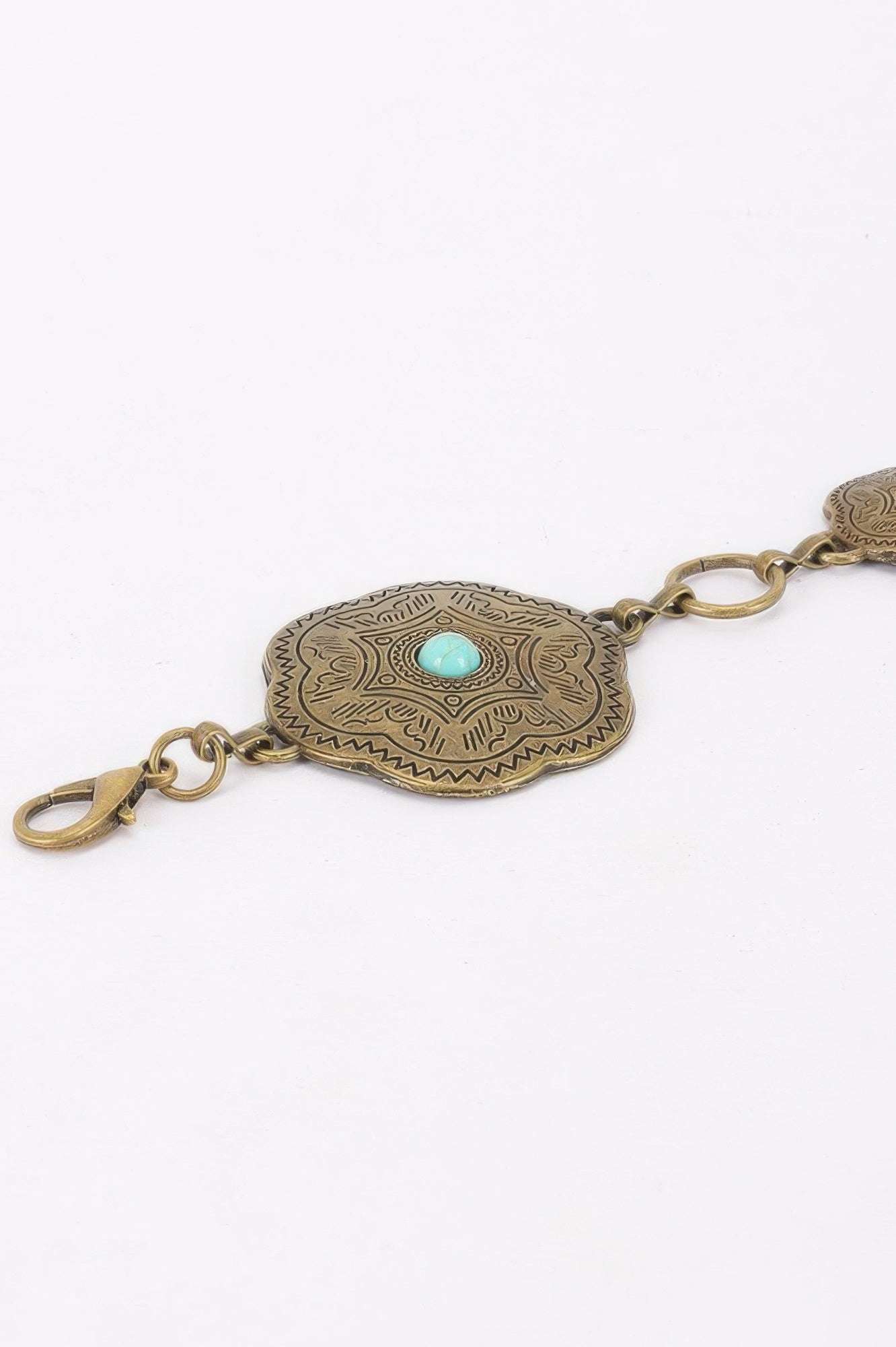 Vintage gold metal chain belt by Golden Heir with an antique finish, one size fits all, stylish accessory for casual or dressy outfits.