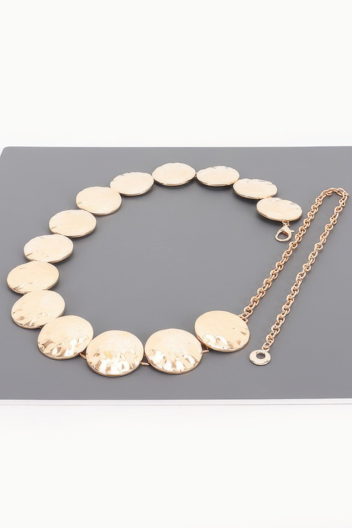 Golden Heir vintage chain belt in gold with a classic design, one size fits all, featuring intricate link details.