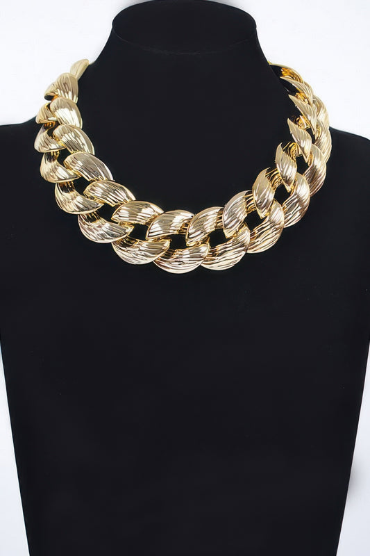Golden Heir Vanguard oversized chain necklace in sterling silver with gold plating, featuring a bold, chunky design.