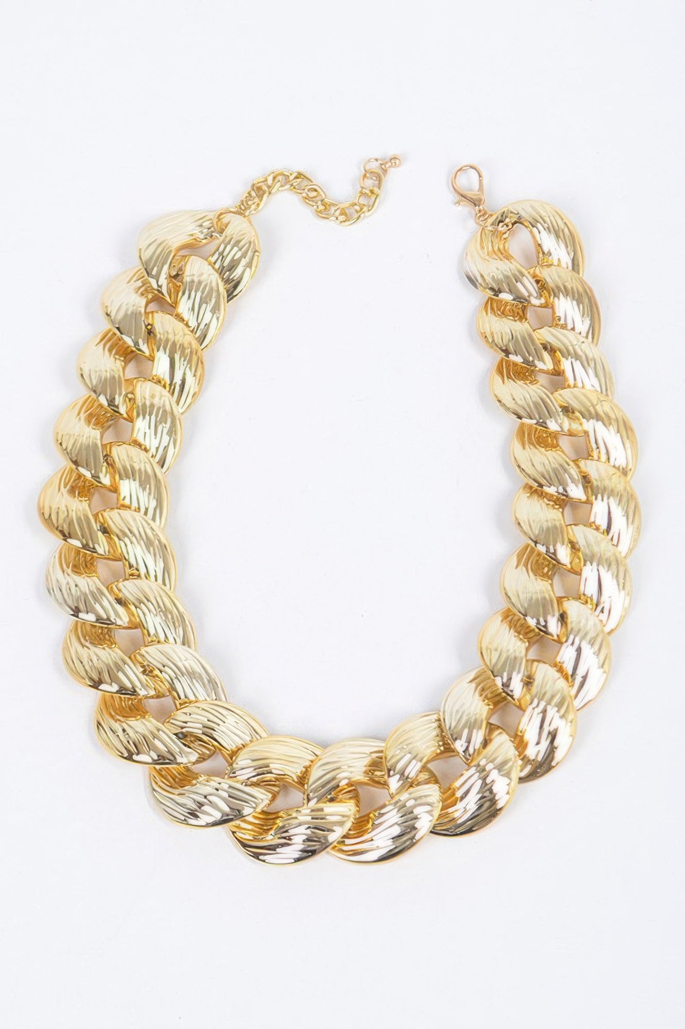 Golden Heir Vanguard oversized chain necklace in sterling silver with gold finish, featuring bold, chunky links.