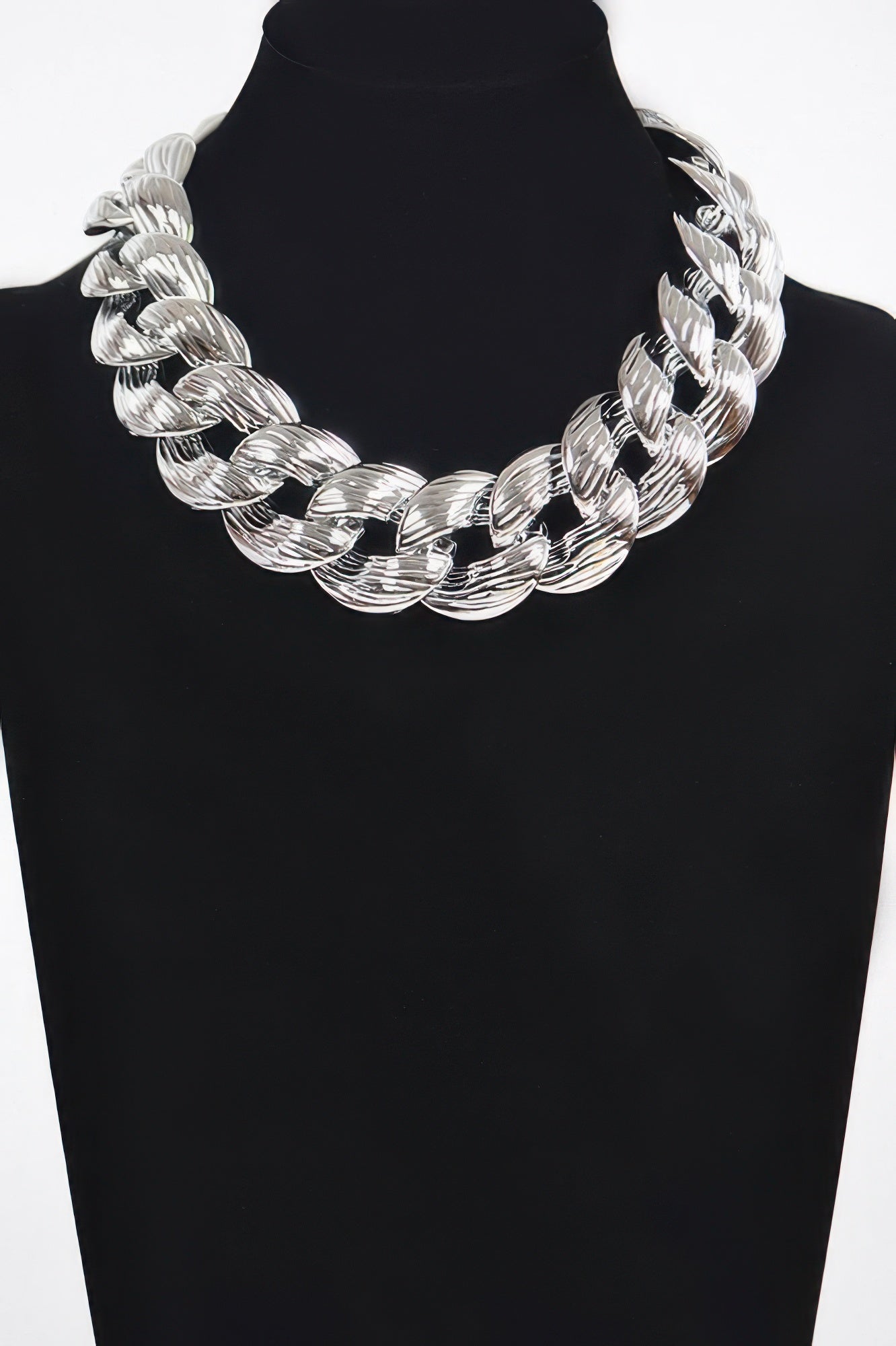 Golden Heir Vanguard oversized chain necklace in sterling silver with a bold, chunky design, featuring a polished gold finish.