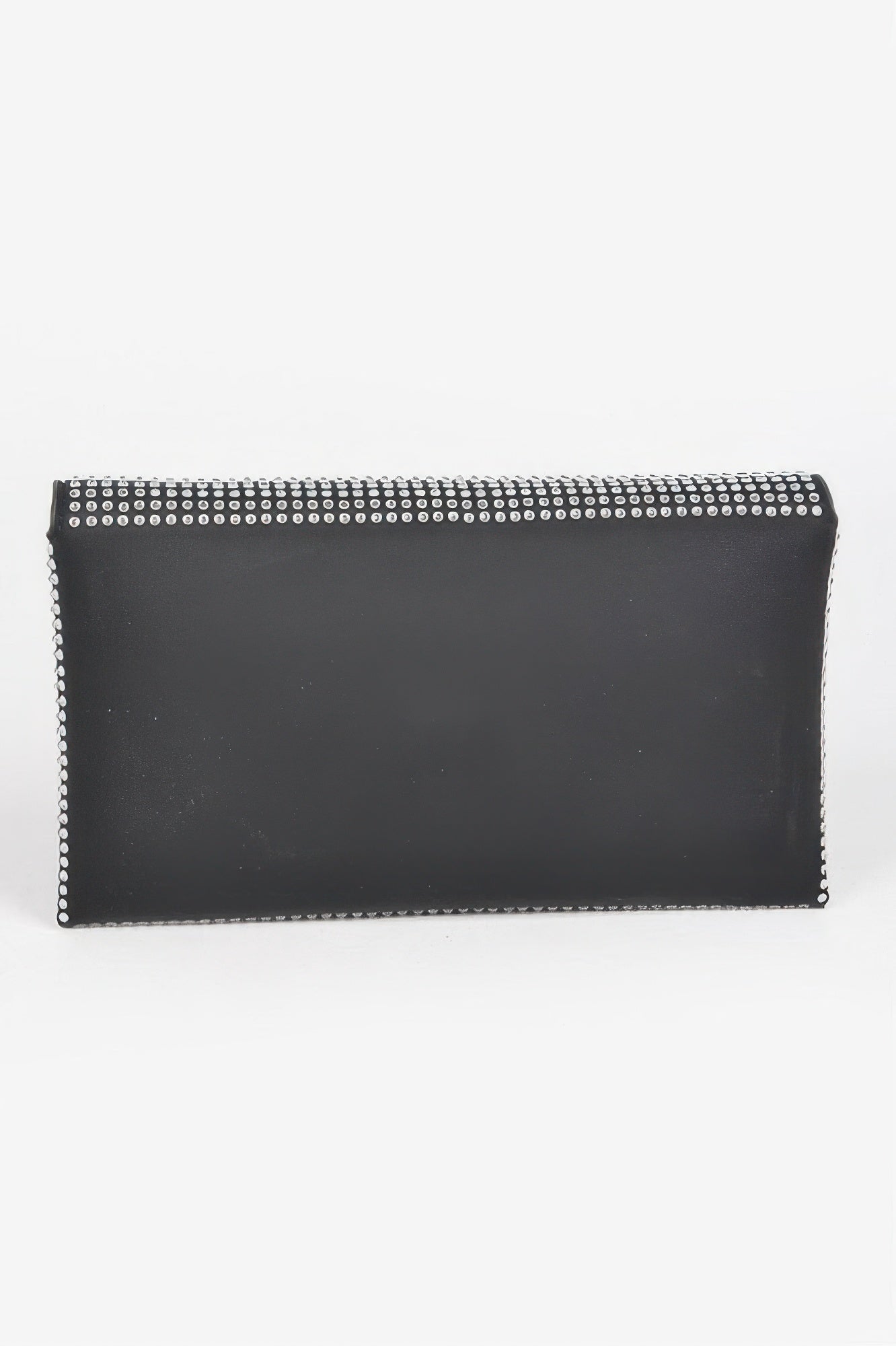 Golden Heir hot fix rhinestones envelope clutch bag in black with sparkling embellishments for elegant occasions.