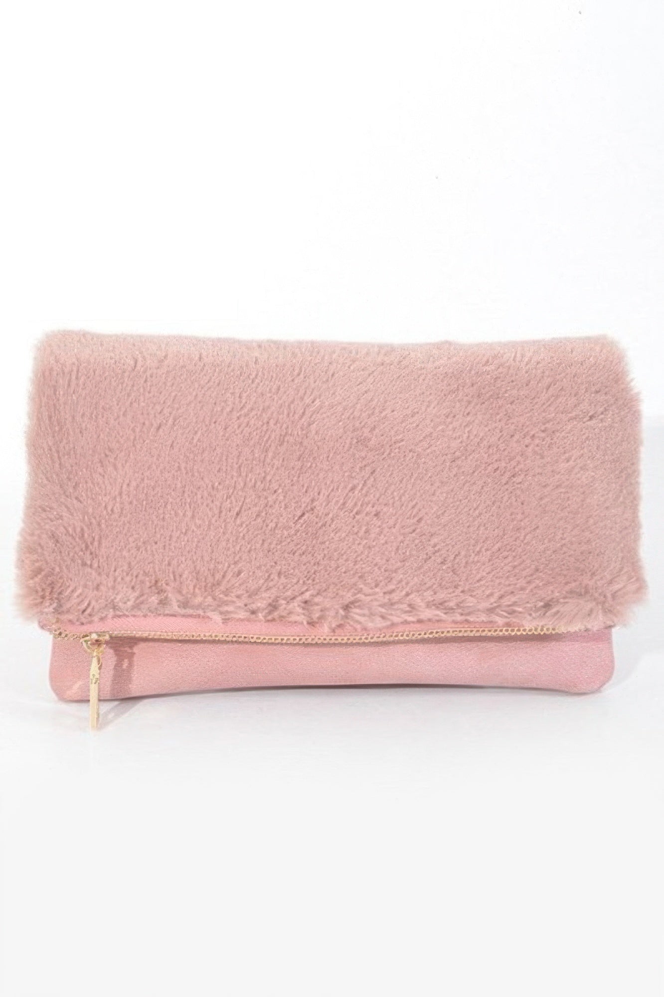 Golden Heir Fuffy foldable clutch bag in camel color, stylish hand clutch with soft, foldable design for elegant occasions.