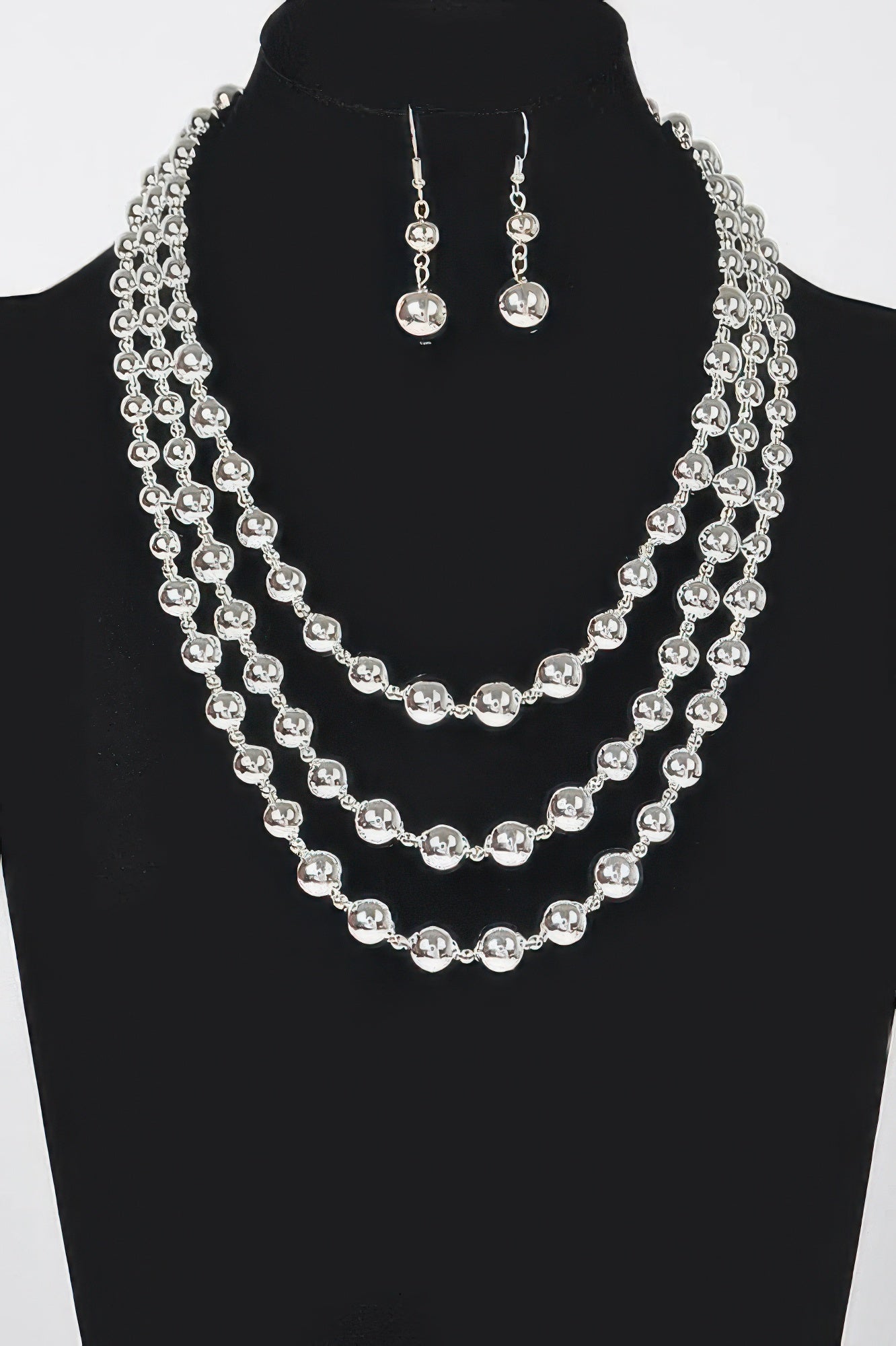 Golden Heir Orion Spherical Vanguard Necklace Duo, 17-inch polished ball coordinated jewelry set featuring architectural design.