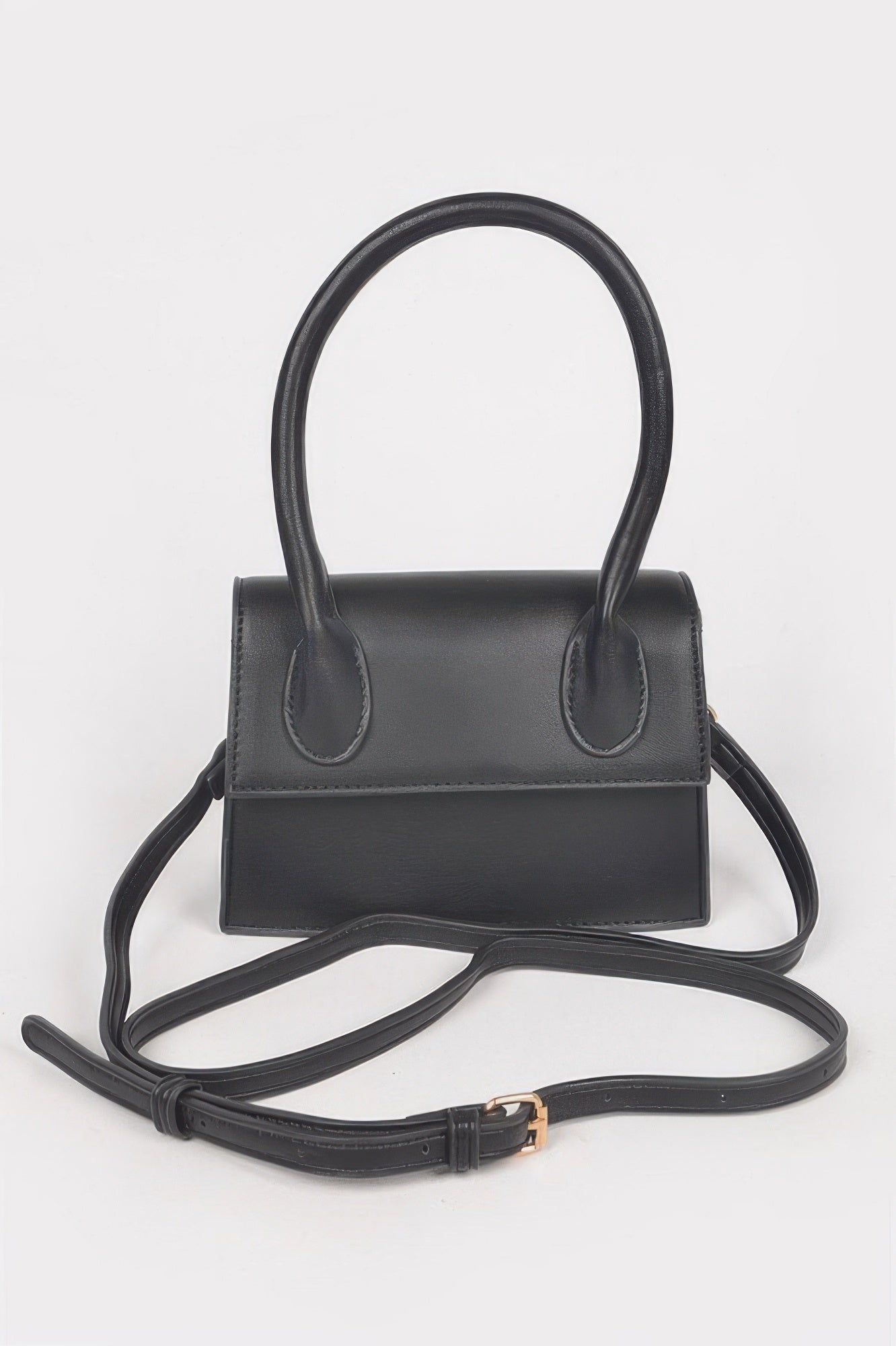Golden Heir faux leather crossbody bag with top handle in berry color, featuring a sleek, stylish design for everyday use.