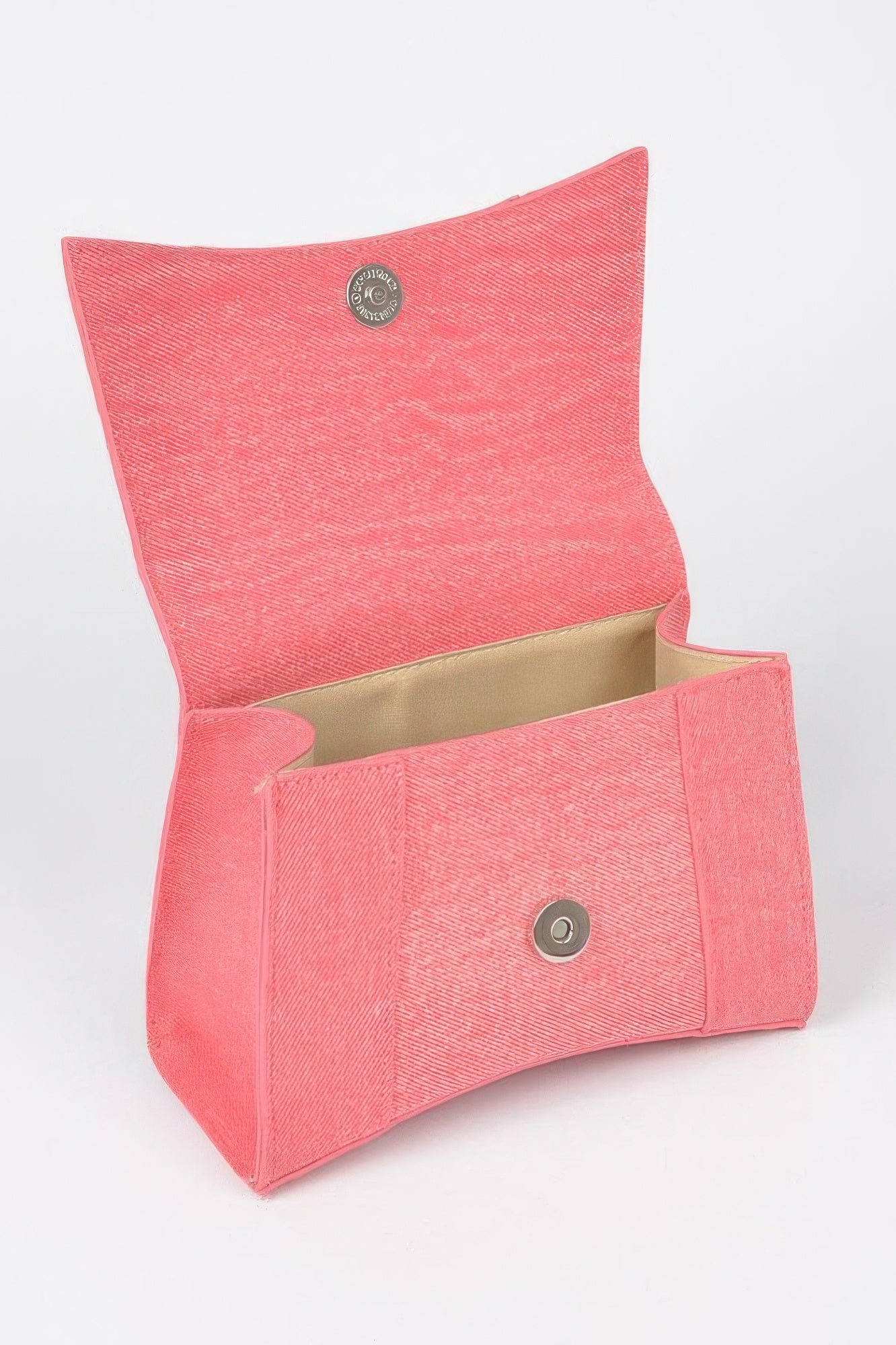 Golden Heir denim crossbody bag with top handle in pink, featuring a stylish and functional design for everyday use.