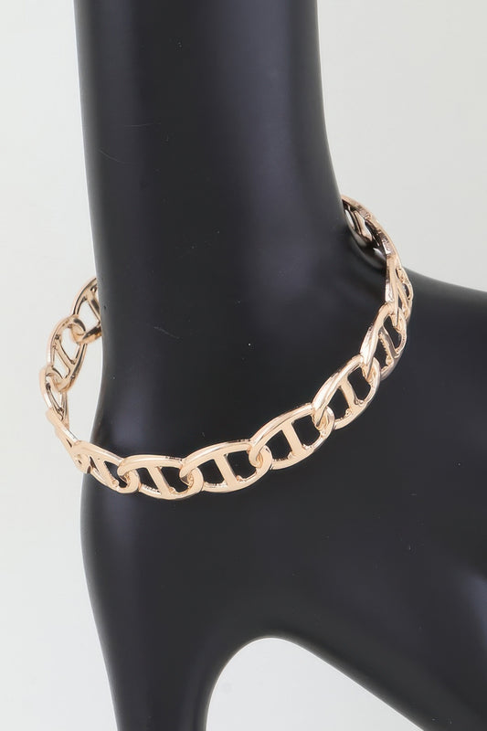 Golden Heir mariner chain cuff bracelet in gold, showcasing its intricate design and polished finish.