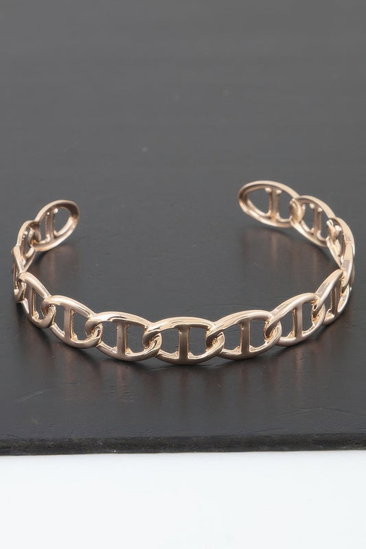 Golden Heir mariner chain cuff bracelet in gold, featuring a stylish and bold design with intricate chain links.