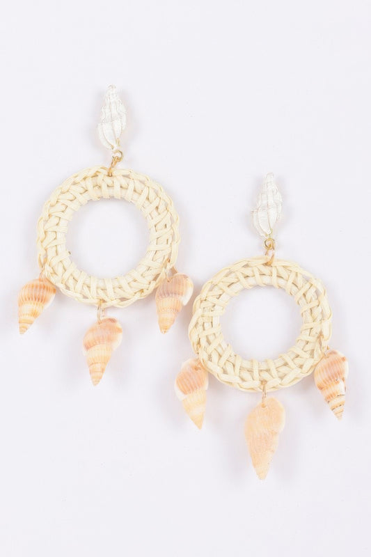 Golden Heir bamboo-inspired drop earrings featuring natural golden-toned design and statement style.