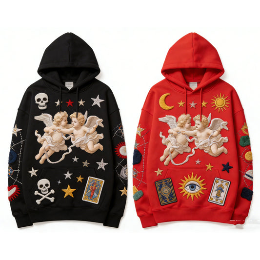 Black Golden Heir casual hoodie with printed polyester design, featuring a comfortable and stylish hoodie for everyday wear.