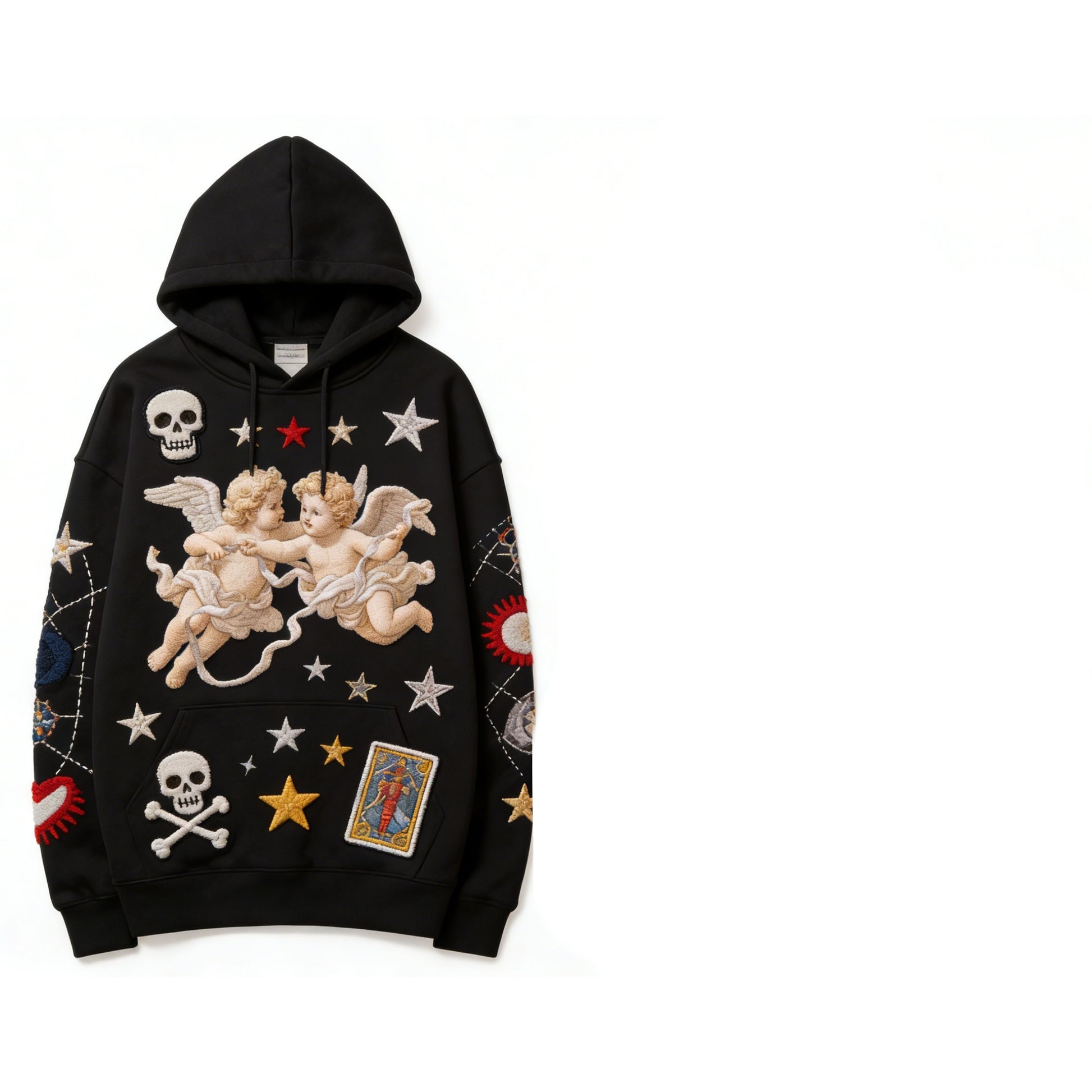 Black Golden Heir hoodie with casual printed polyester sweater design, featuring a comfortable and stylish hoodie fit.