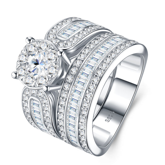 Elegant silver ring with 0.5 carat Morganite, Golden Heir luxury fashion jewelry, S925 silver with platinum plating for women.