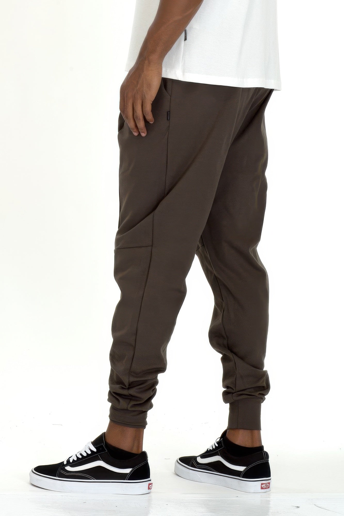 Golden Heir men's khaki active casual jogger pants, slim-fit design with elastic waistband and side pockets.