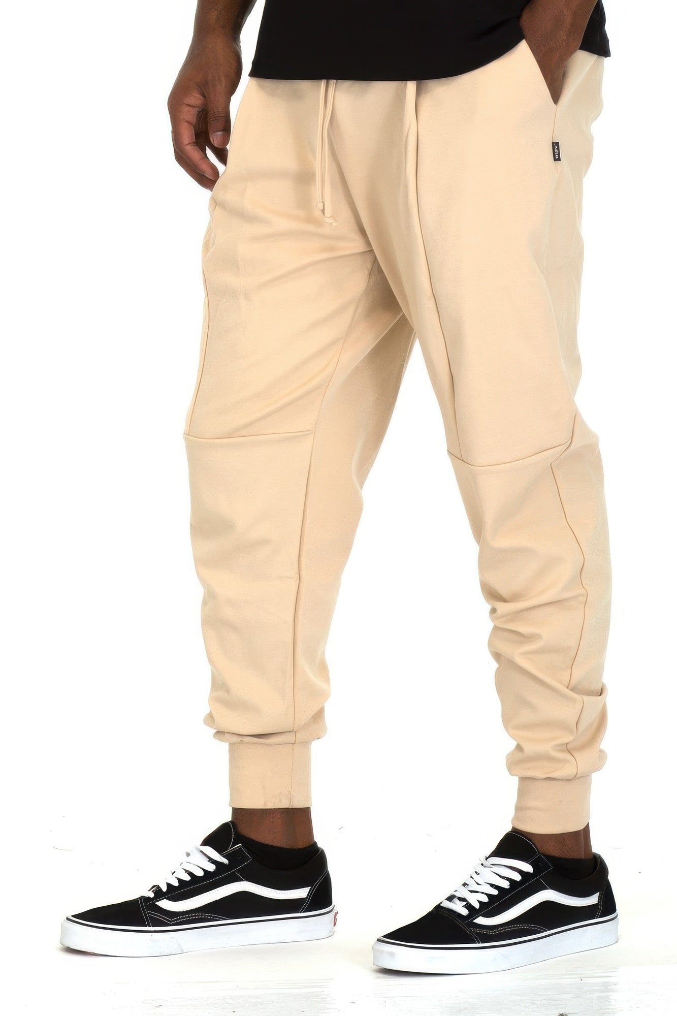 Golden Heir men's khaki active casual jogger pants, comfortable fit with elastic waistband and tapered leg design.