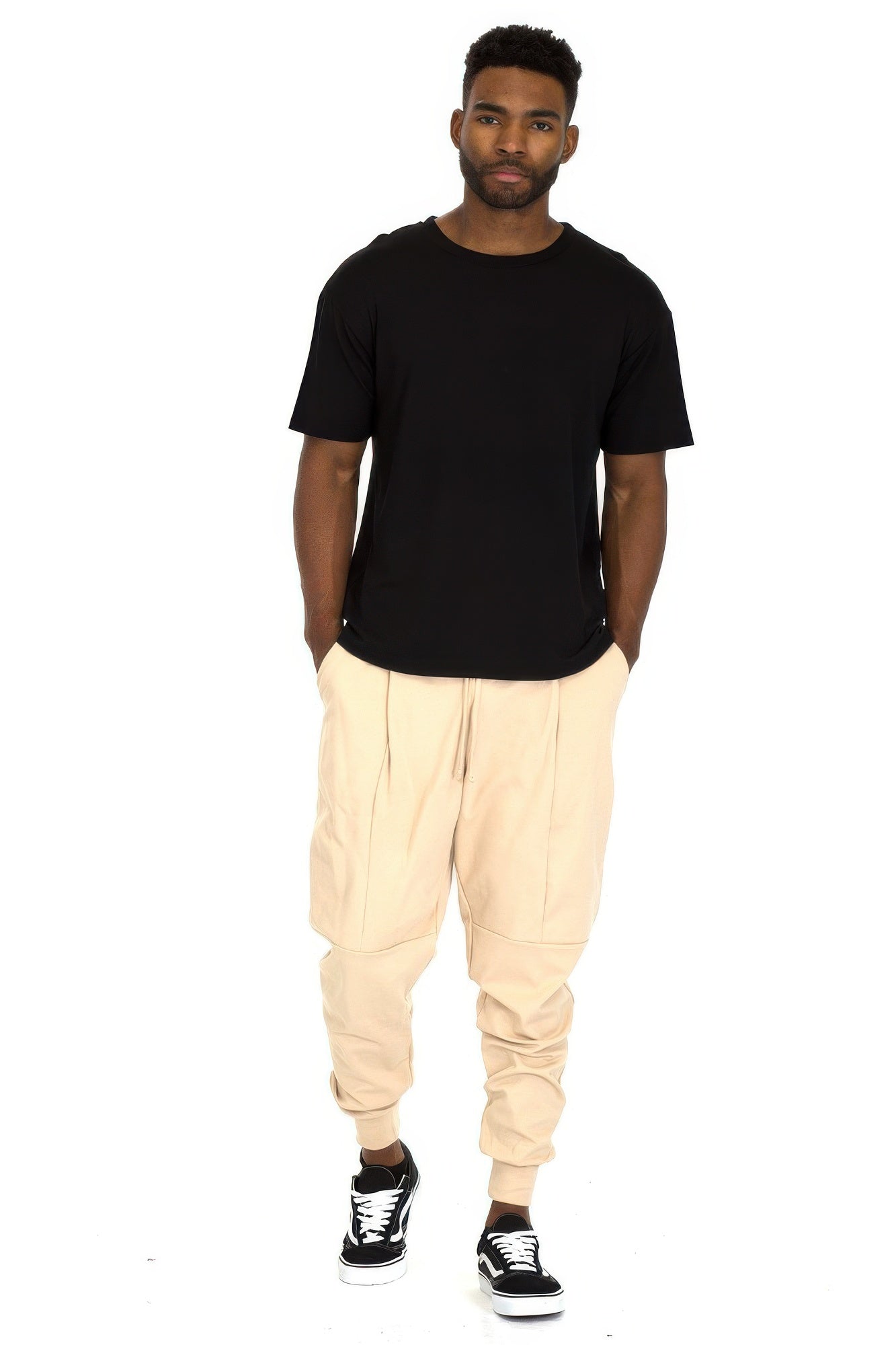 Golden Heir men's khaki active casual jogger pants, lightweight and comfortable with a relaxed fit and elastic waistband.