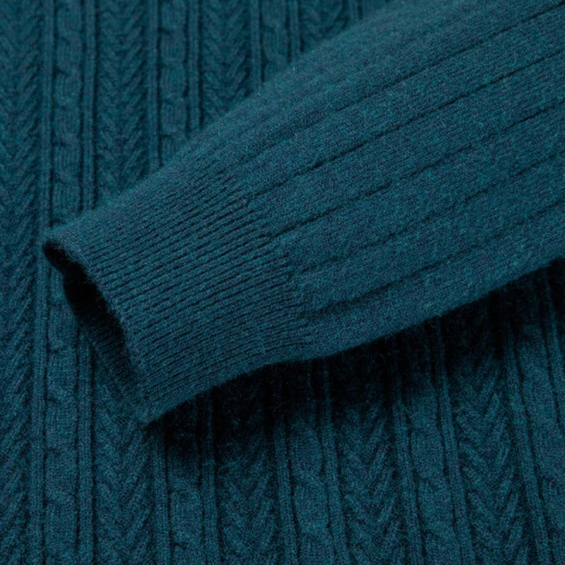 Golden Heir men's warm turtleneck long sleeve top in khaki, designed for a comfortable fit for 50-57kg.