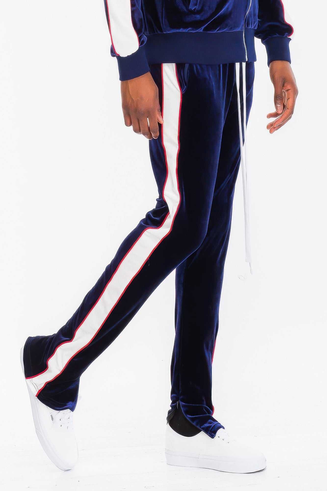Golden Heir men's velour track jacket in black, part of men's tracksuit set, featuring a stylish and comfortable design.