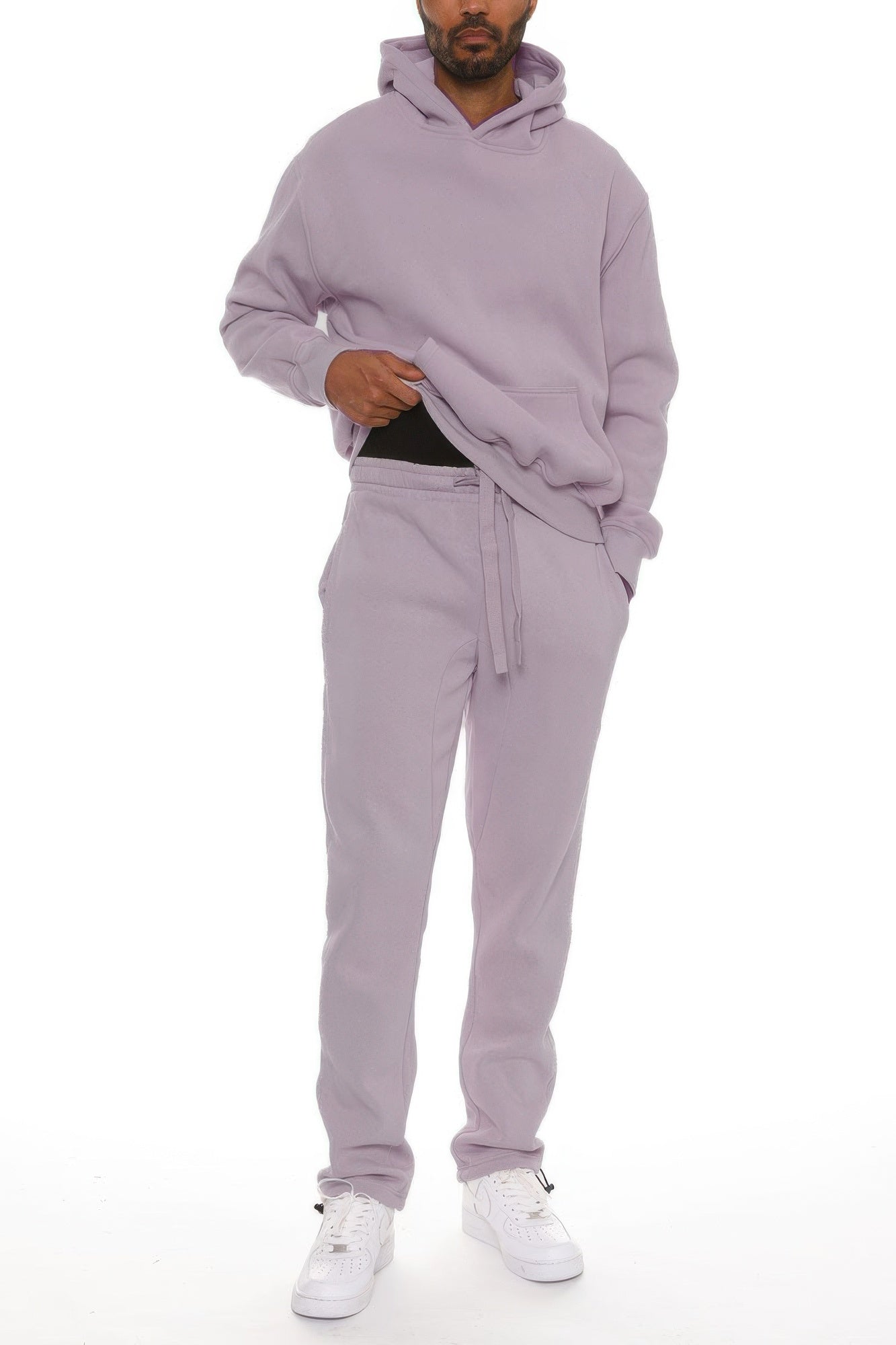 Golden Heir men's hoodie set in black, made from premium cotton blend, includes hoodie and matching pants for a comfortable, stylish look.