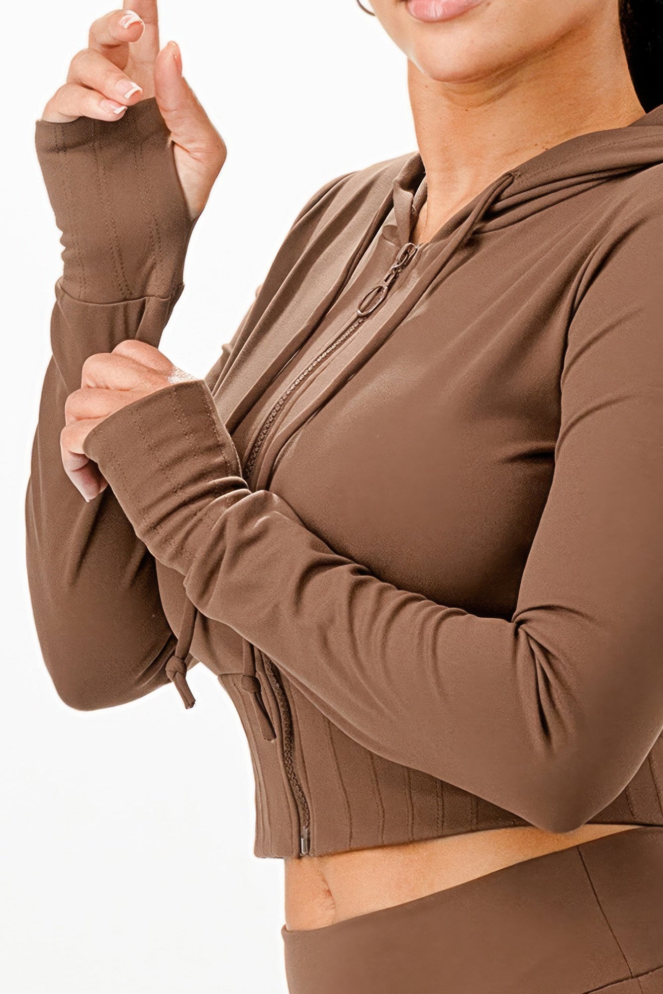 Golden Heir butter soft crop hoodie and flare pants outfit set, featuring a cozy crop top and stylish wide-leg pants.