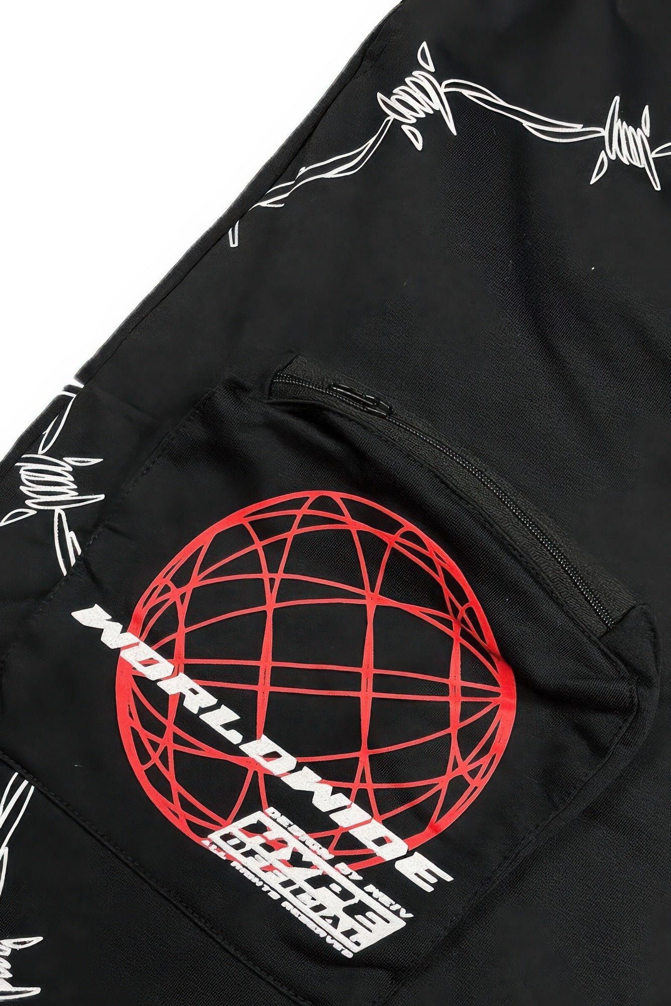 Black Golden Heir print shorts with gold and white design, featuring the Hype Official logo on the front.