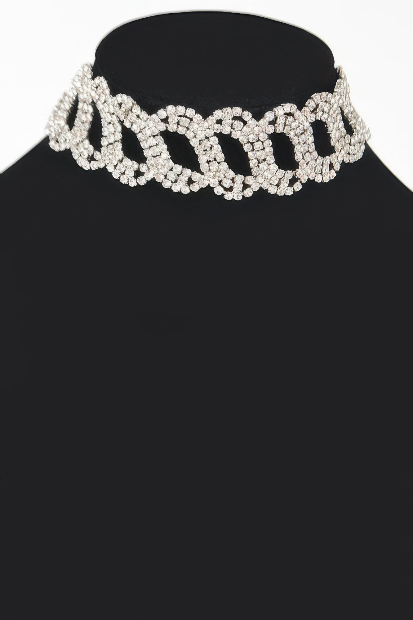 Golden Heir Aurelian rhinestone chain choker featuring sparkling rhinestones on a sterling silver and gold-toned chain.