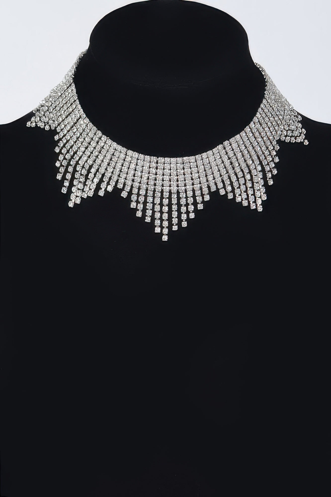 Golden Heir Astraea rhinestone drop choker featuring sparkling rhinestones and sterling silver accents.