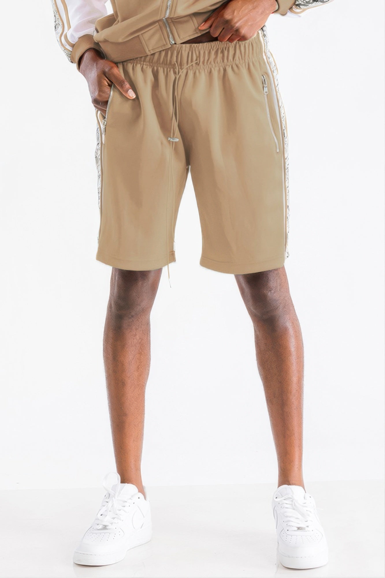 Golden Heir snake print shorts in black with a stylish, slim fit design, featuring a bold snake pattern and comfortable waistband.