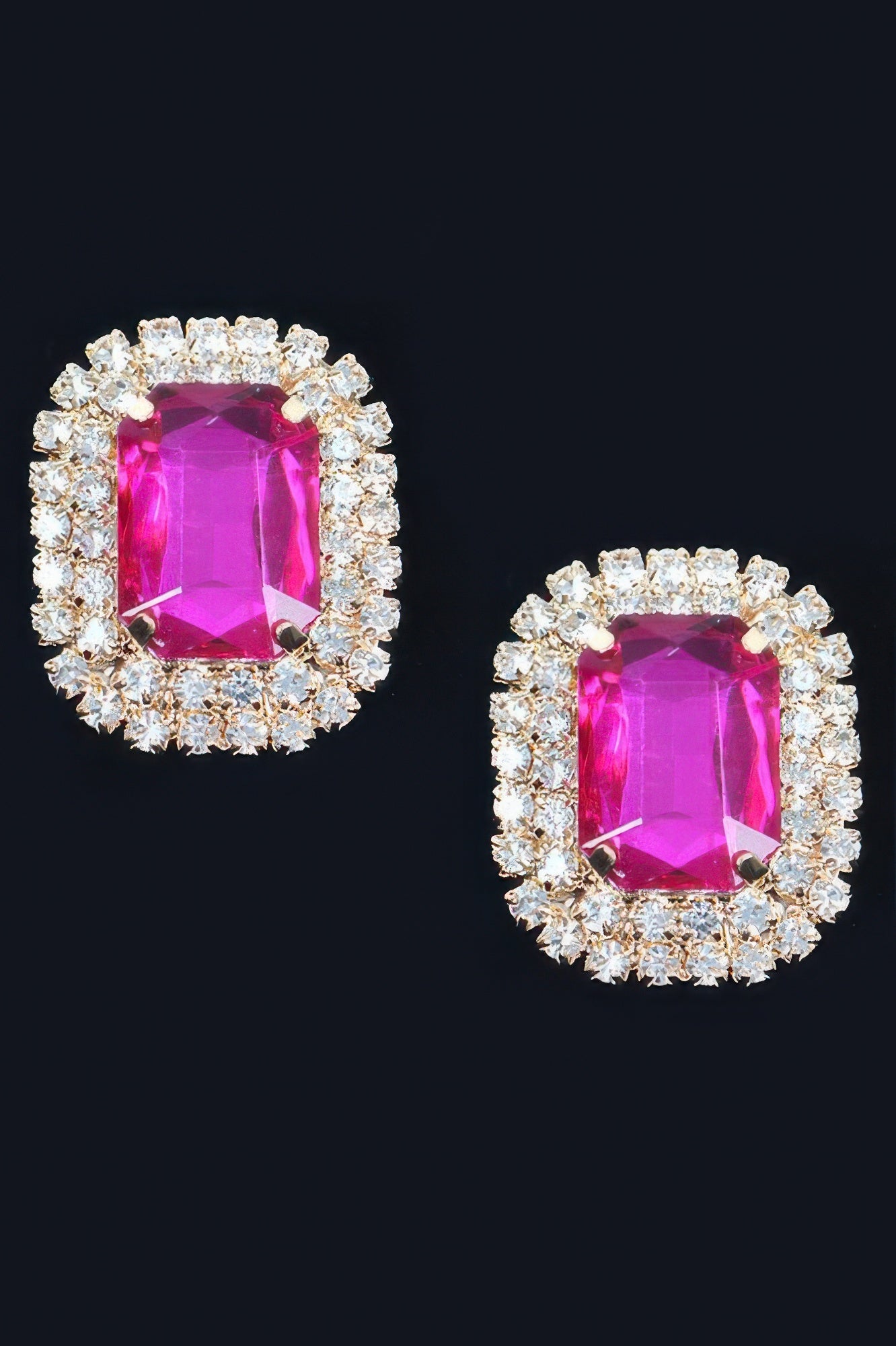 Golden Heir rhinestone stud earrings featuring sparkling stones on gold-tone metal, elegant and perfect for everyday wear.