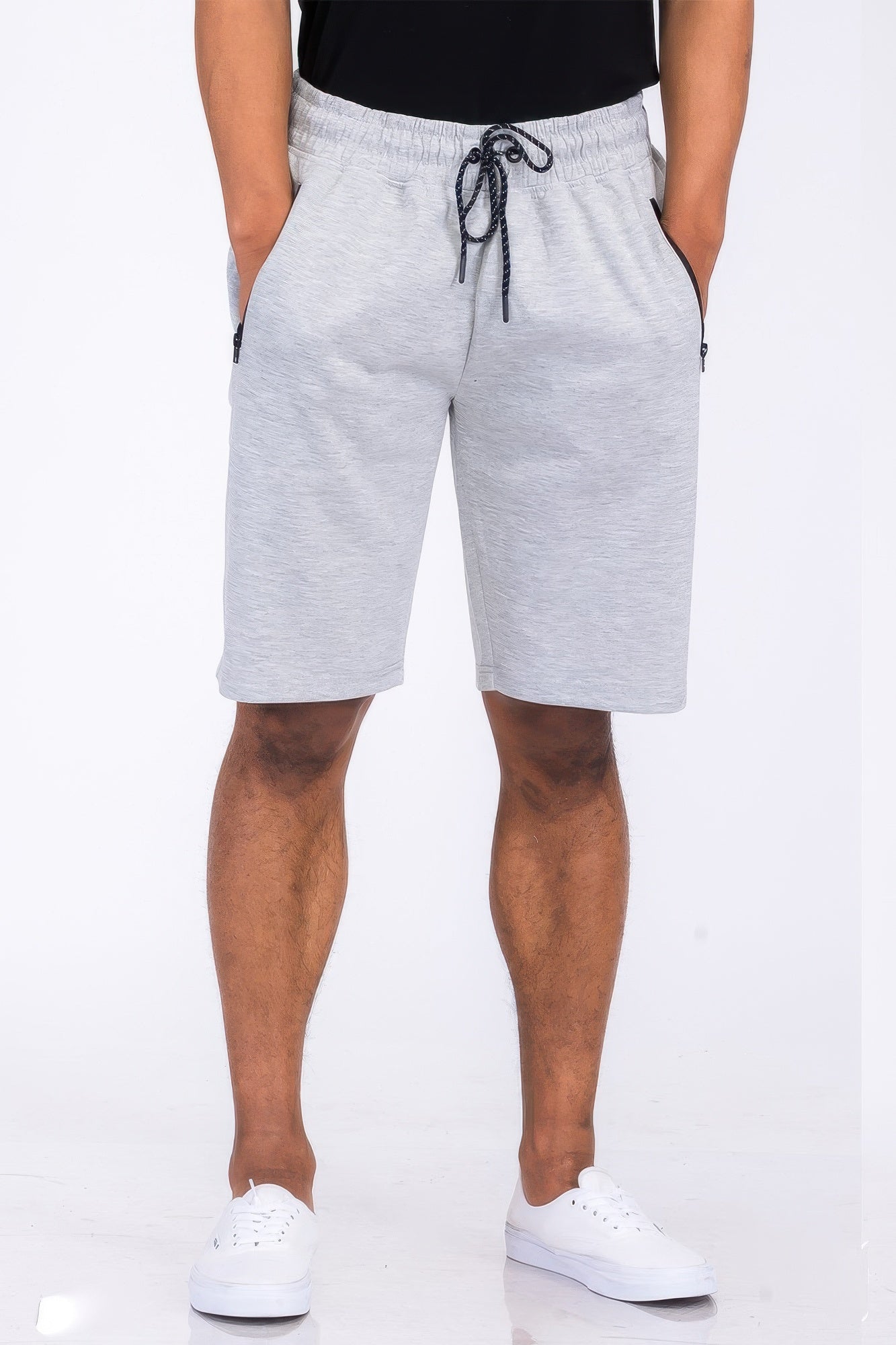 Black cotton blend lounge sweat shorts by Golden Heir, featuring a relaxed fit and comfortable elastic waistband.