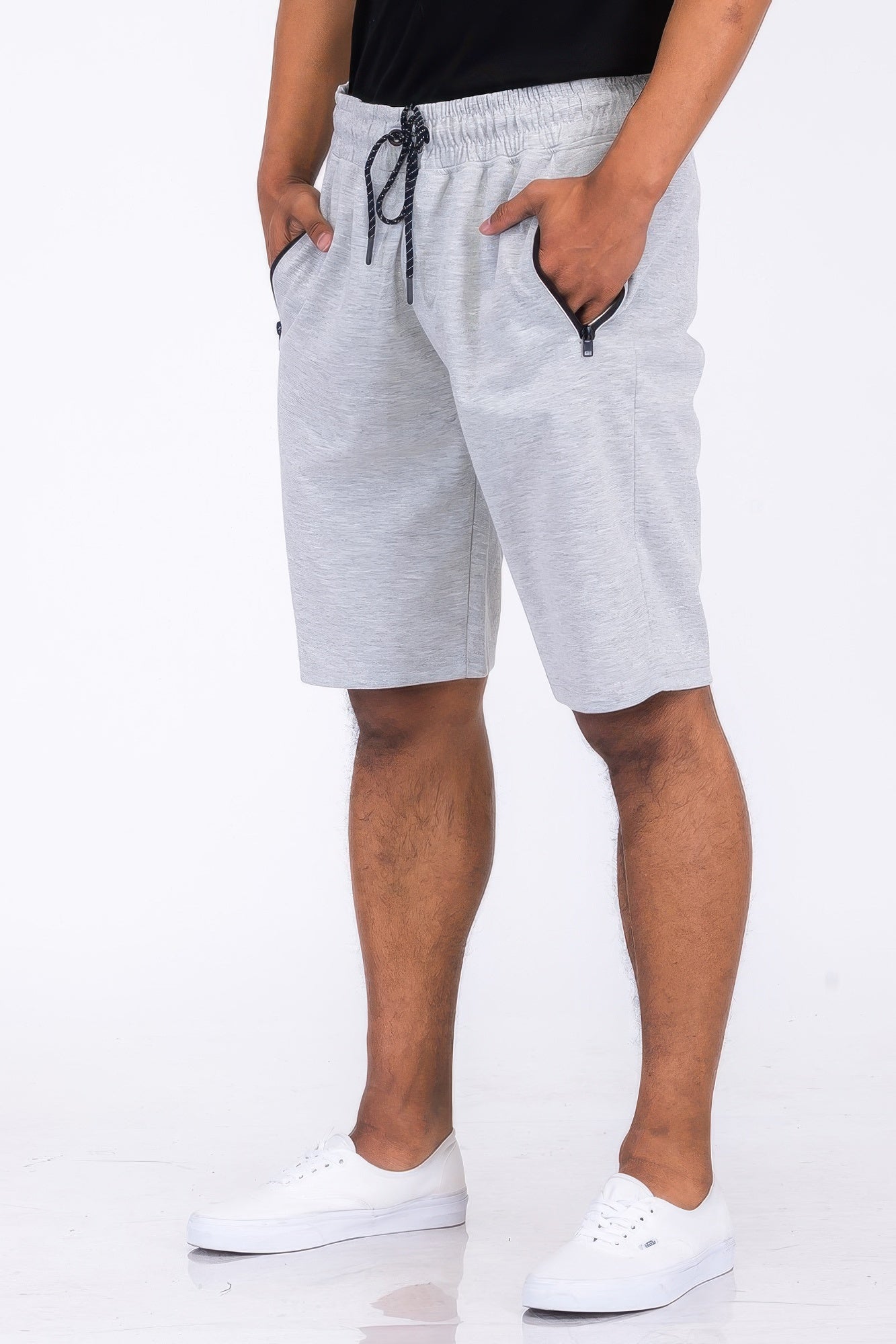 Black Golden Heir cotton blend lounge sweat shorts laid flat, showing relaxed fit and soft texture.