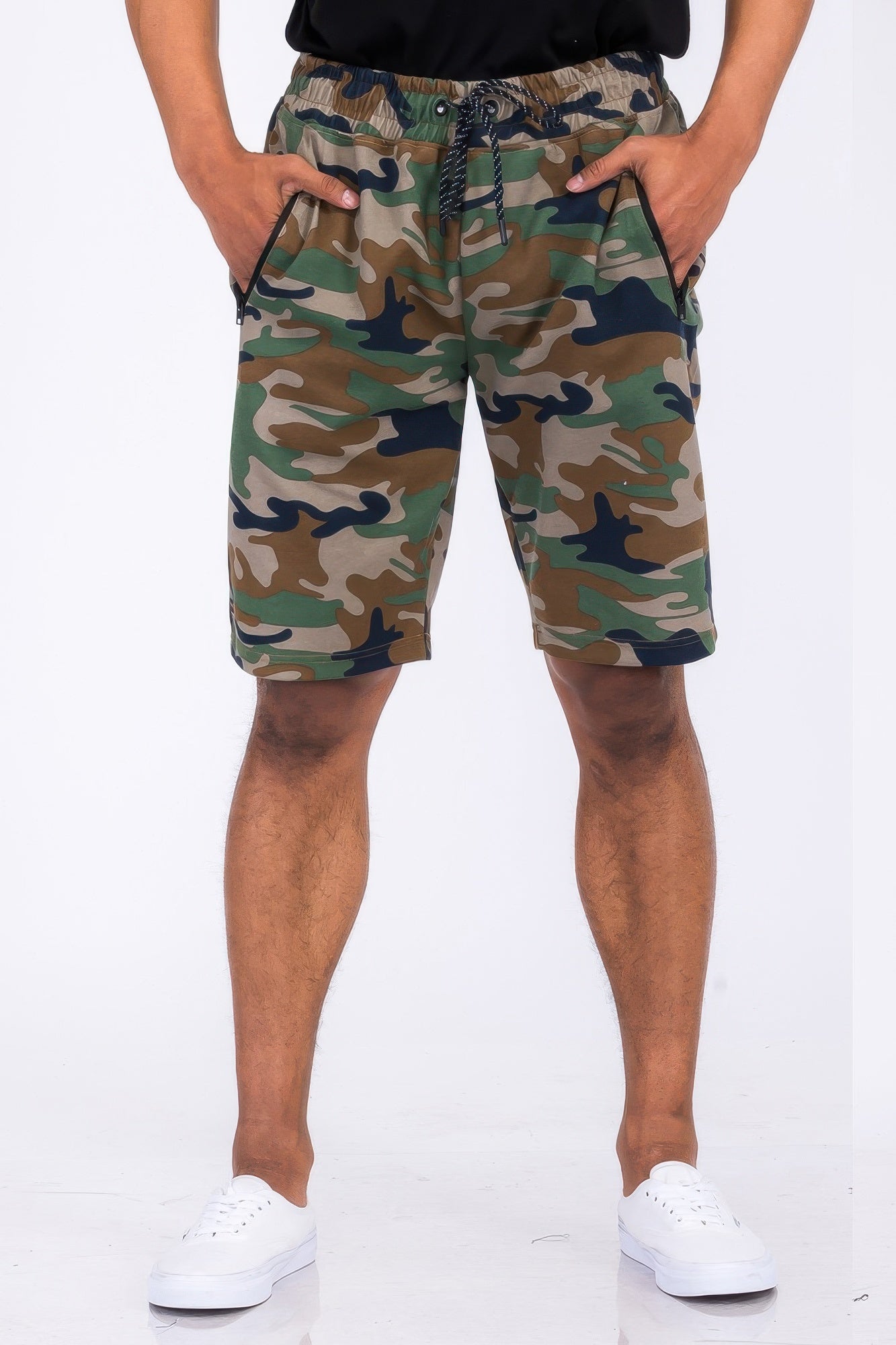 Black Golden Heir cotton blend lounge sweat shorts with an elastic waistband and relaxed fit, displayed on a flat surface.