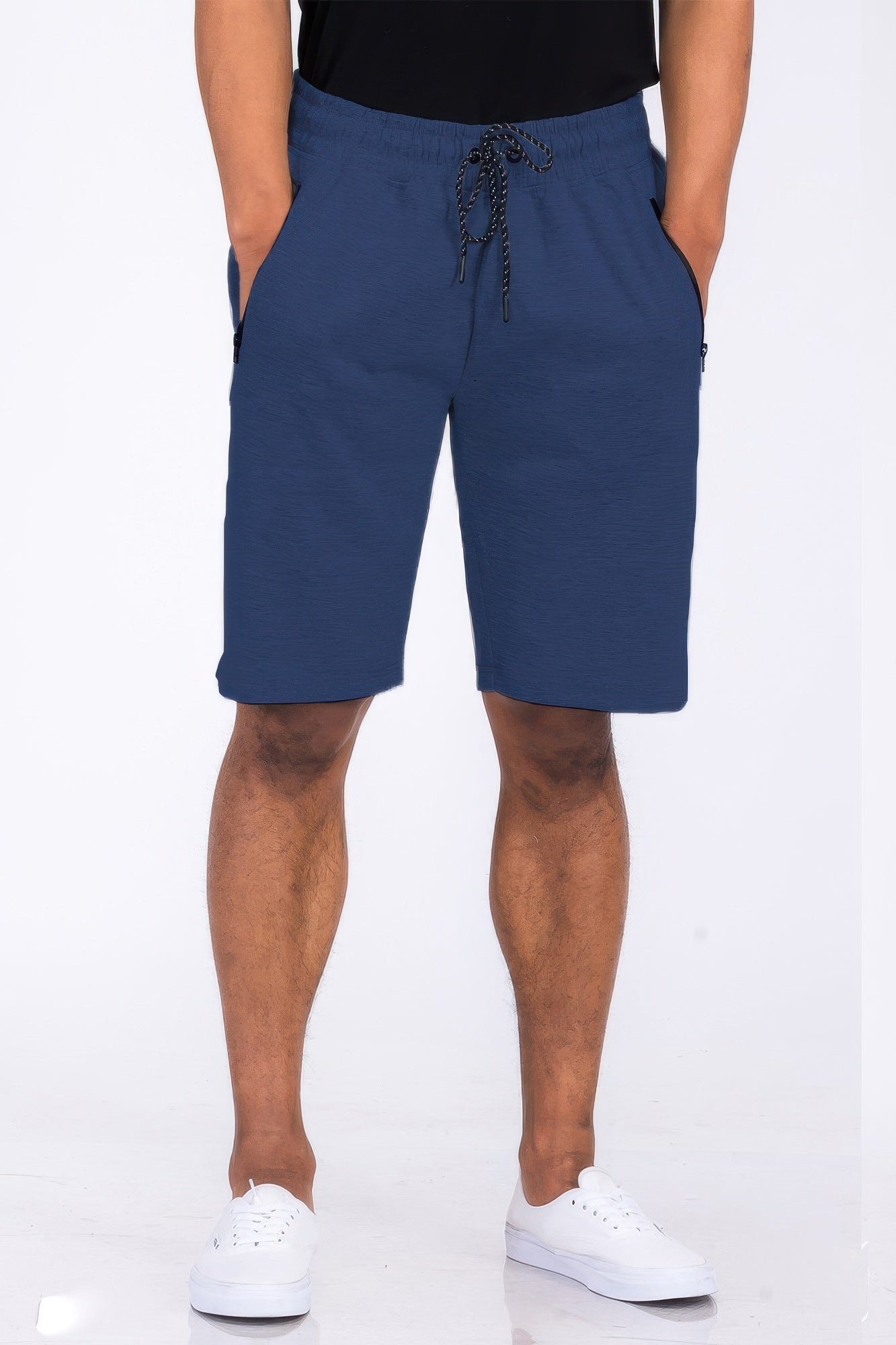 Black Cotton Blend Lounge Sweat Shorts by Golden Heir, featuring a relaxed fit and comfortable elastic waistband.