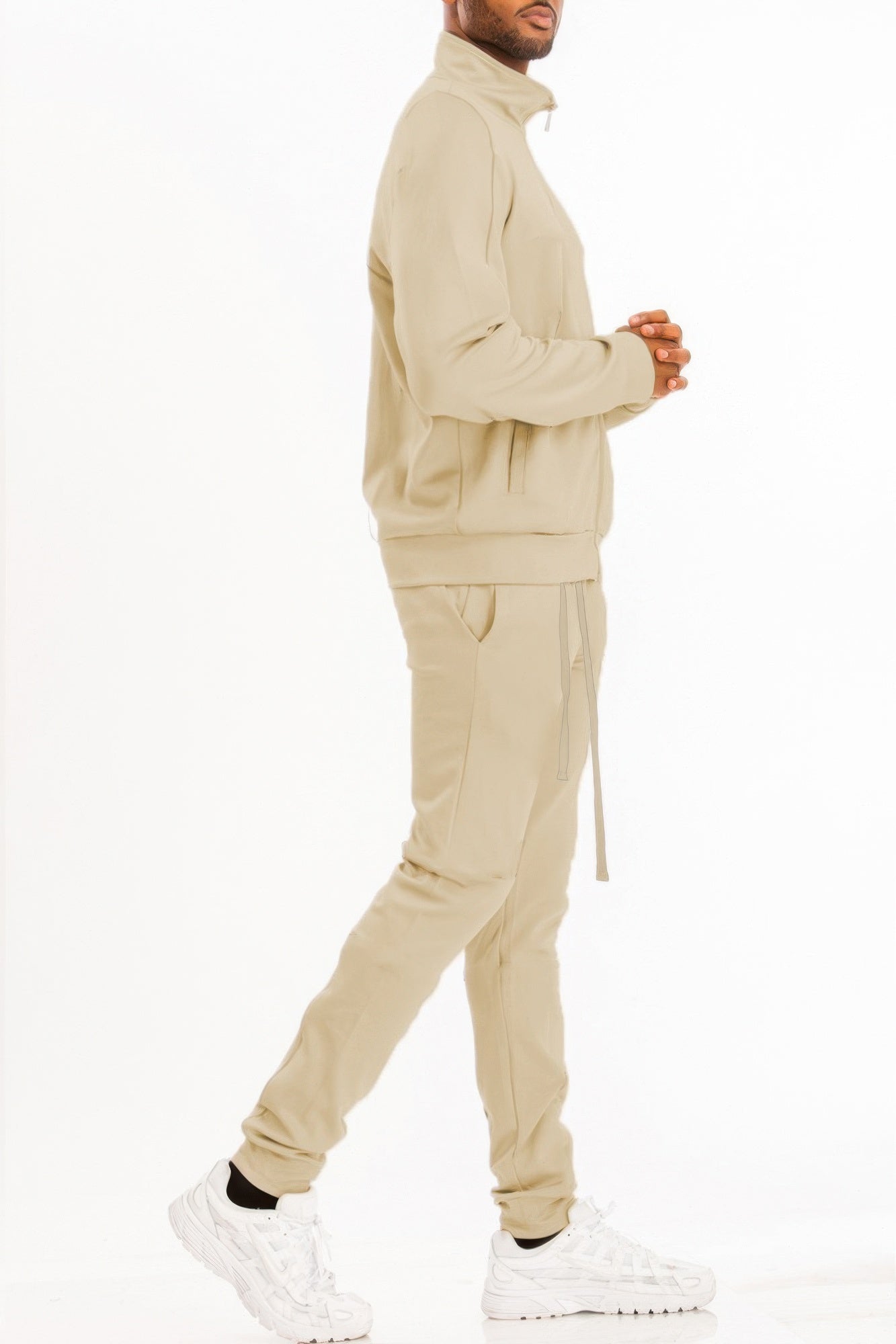 Black Golden Heir full zip track jacket with solid design, featuring a sleek fit and stylish collar for athletic or casual wear.