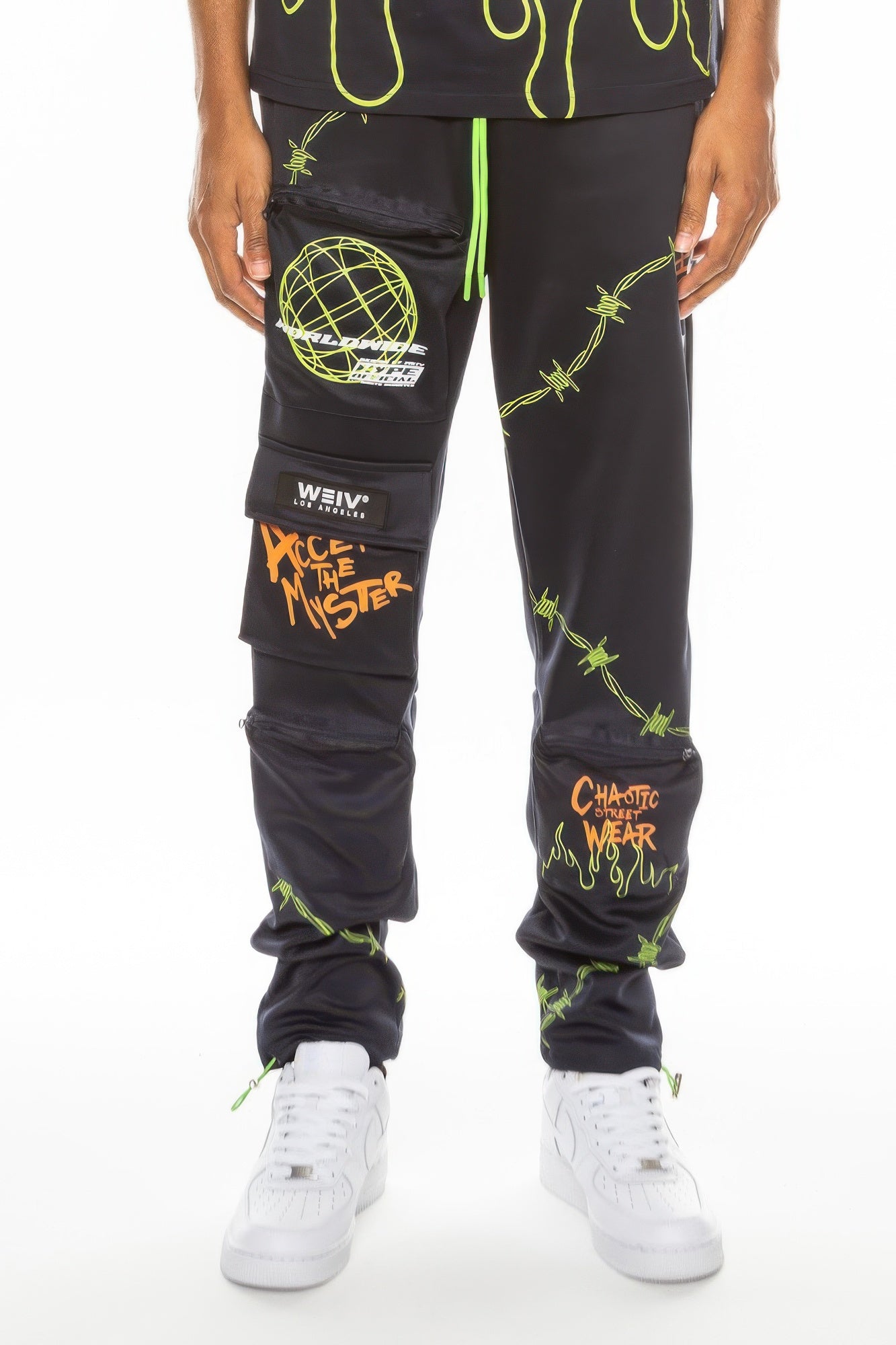 Black Golden Heir Hype Official Print Track Pants with stylish gold branding and comfortable athletic fit.
