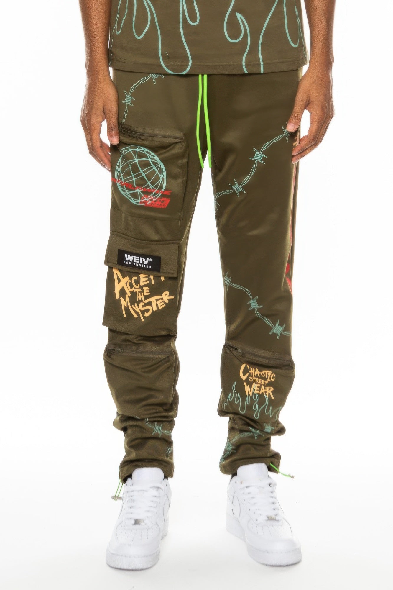 Black Golden Heir Hype Official Print Track Pants with logo details and comfortable fit, designed for athletic and casual wear.