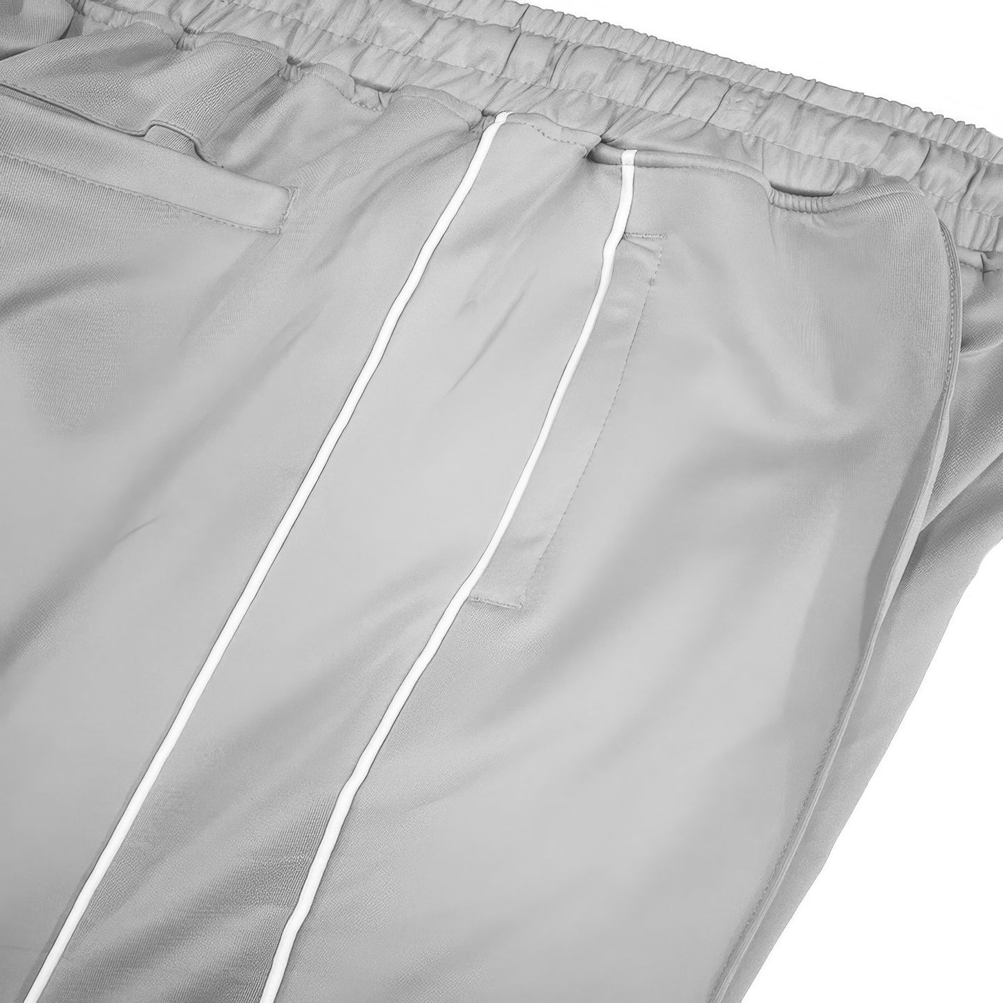Golden Heir men's black track pants with side pipe, stacked flare design, and tapered fit for a stylish athletic look.