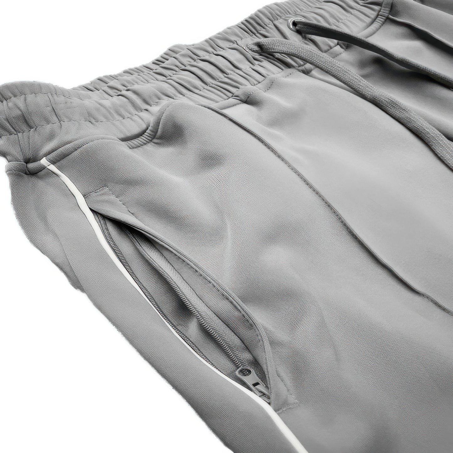 Golden Heir men's black track pants with side pipe and stacked flare design, casual athletic style.