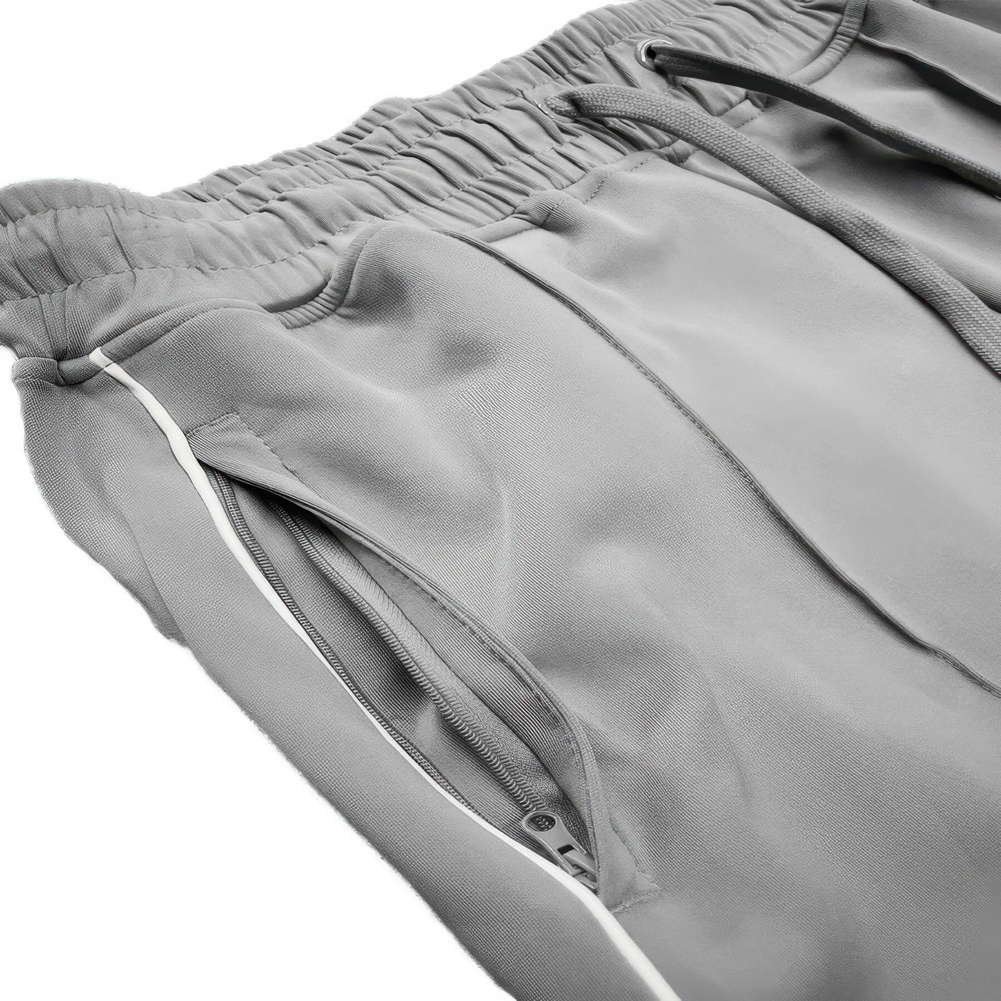Golden Heir men's black track pants with side pipe and stacked flare design, casual athletic style.
