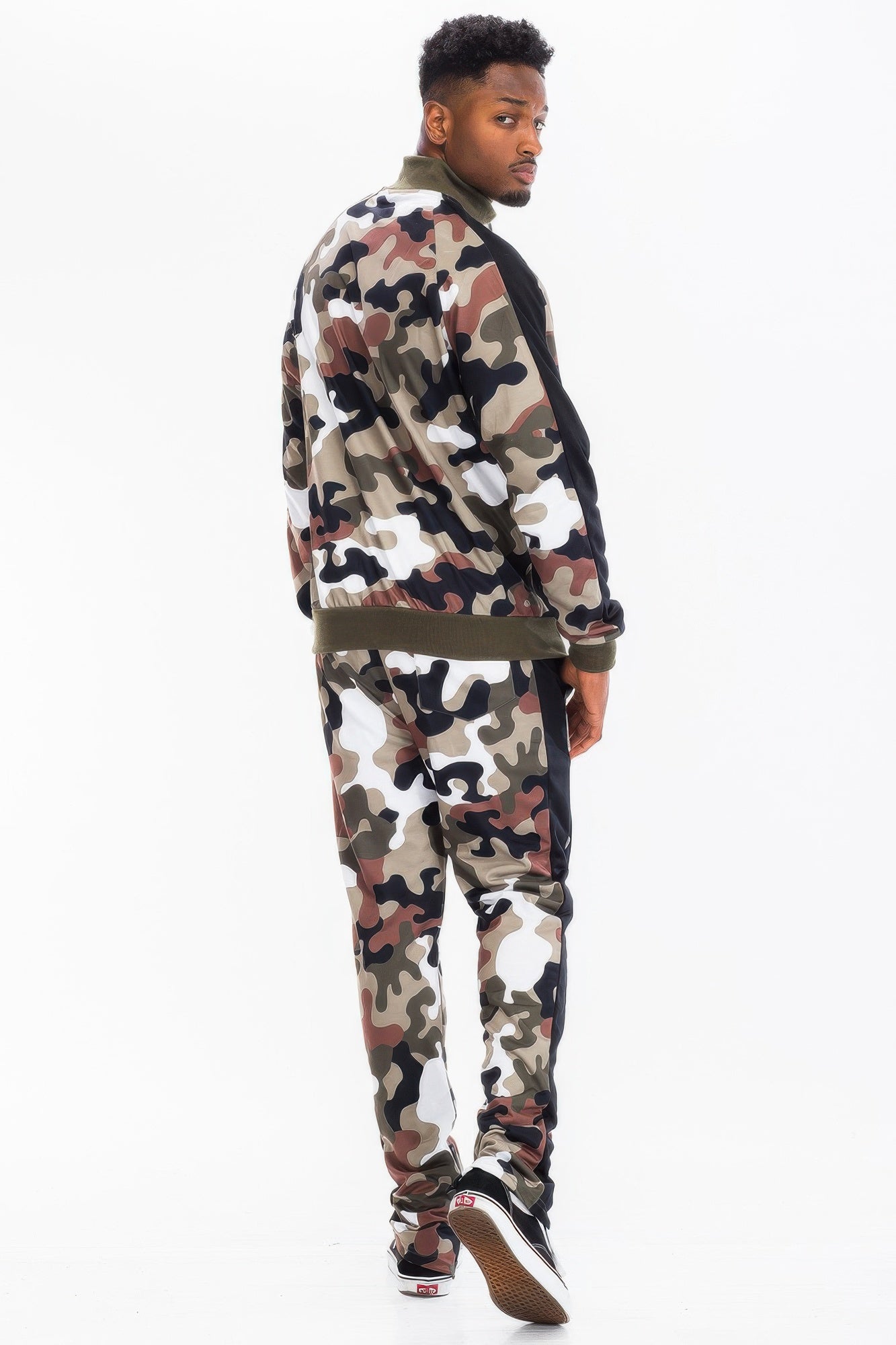 Golden Heir camo stripe track pants from the Golden Heir track set, featuring black camo pattern and comfortable fit.